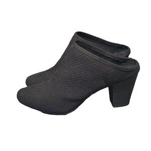 BCBG Generation Womens BG-Dylen Shoes Mules Stacked Heel Size 11 Black Canvas